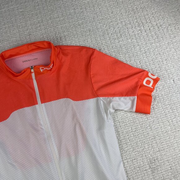 POC AVIP Cycling Jersey Women XL Orange & White Bike Jersey Back Pockets (Read) - Picture 2 of 16